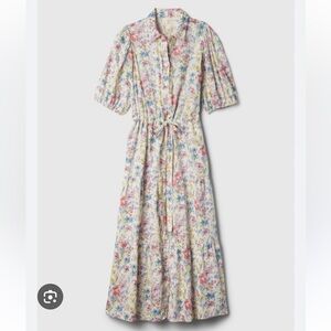 Puff sleeve midi dress